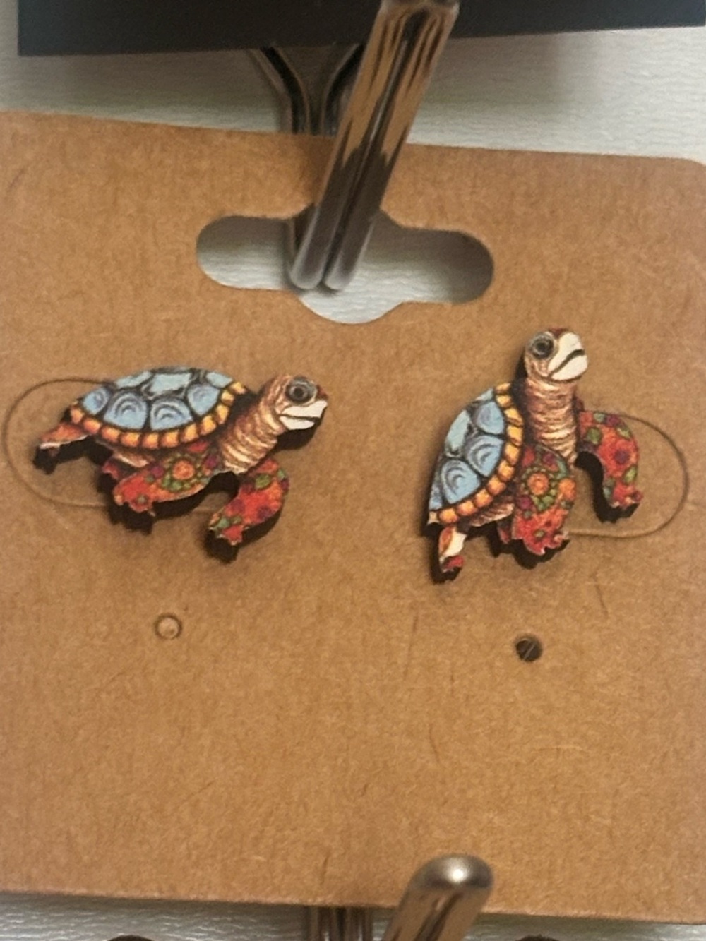 Multicolor Turtle Stud Earrings - Unbranded